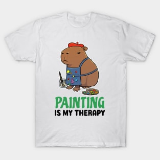 Painting is my therapy Capybara T-Shirt